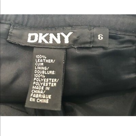 DKNY BLACK LEATHER BIKER STITCHING PANTS SIZE US 6 - Picture 16 of 16